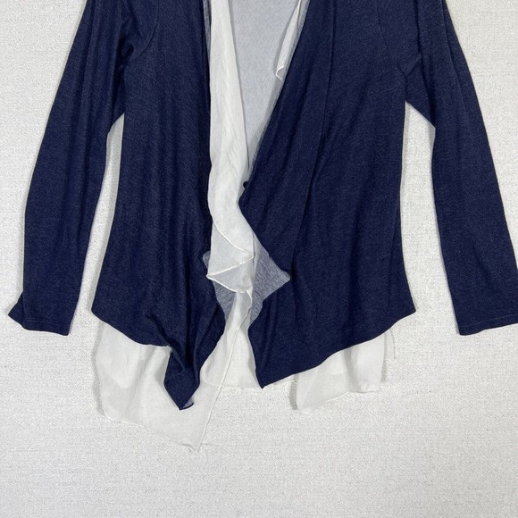 Pebble and Stone Open Front Layered Cardigan Womens Small Navy Blue - Picture 4 of 11